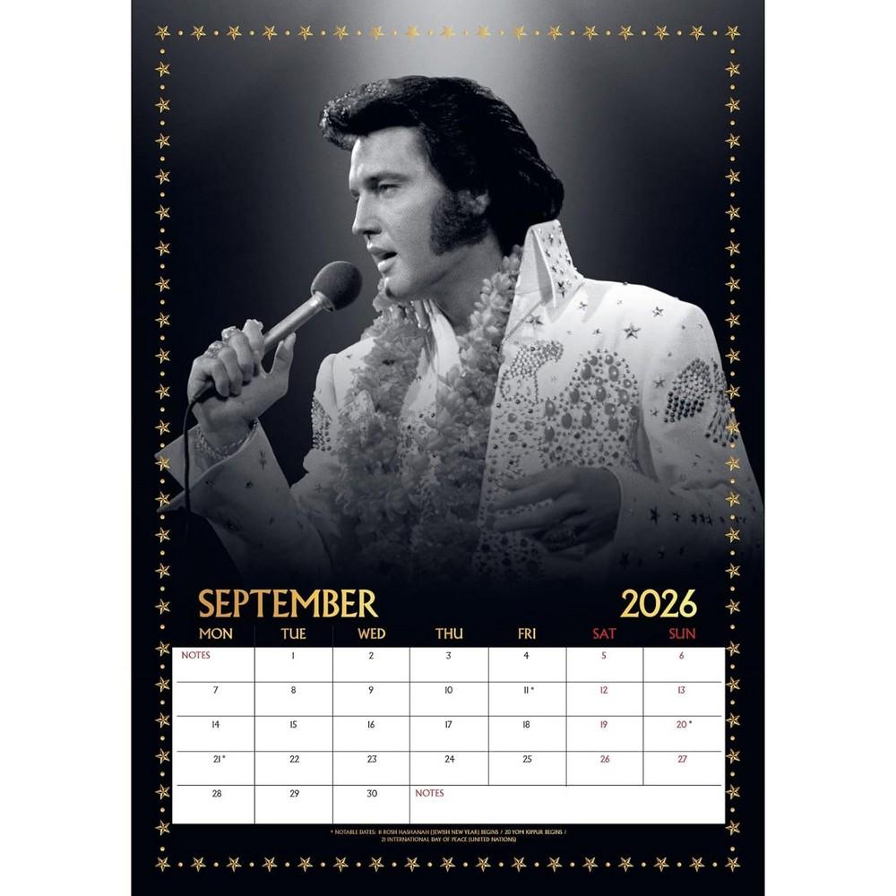 Elvis Presley 2026 A3 Wall Calendar