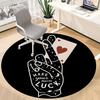 1pc Luck Card Office Round Area Rug,  Mat Suitable For Office, Under Office Chairs Bedroom Living Room Home Decor, Room Deco