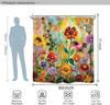 Colorful Flower Blossom Vintage Shower Curtain Set 60Wx71H Inches Art Oil Painting Retro Botanical Polyester Waterproof