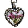 Everlasting Flower Heart Necklace Vintage Floral Jewelry Flowers in Heart Charm Handmade Necklace for Women Anniversary Valentine's Day Gift