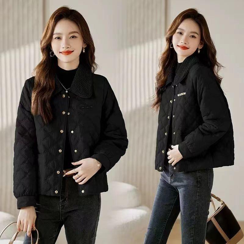Down Cotton-padded Clothes Women's Short Winter New Small Light Rhombus Padded Jacket Small Cotton-padded Jacket