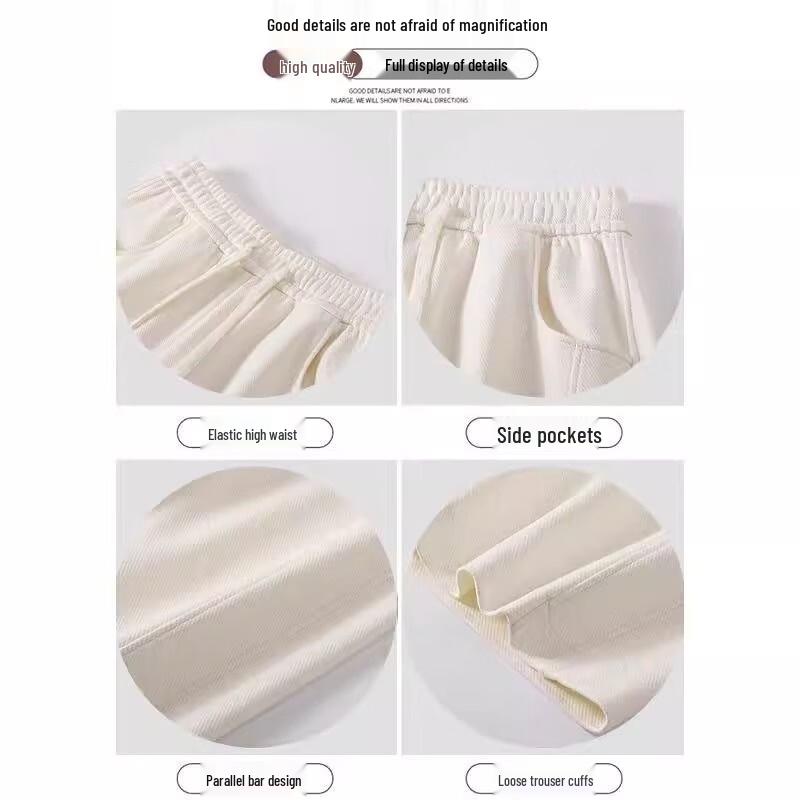 Women's High-Waist Loose Fit Straight Wide-Leg Casual Pants