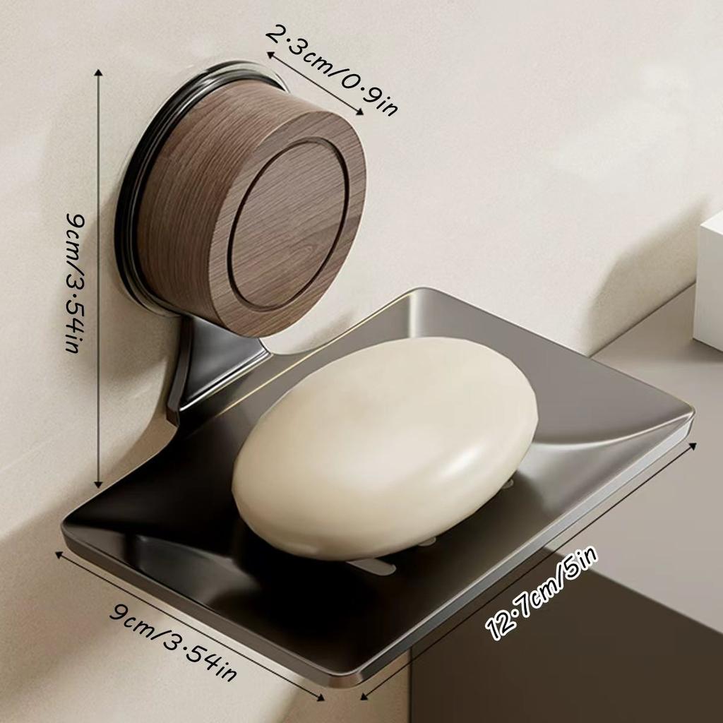 Powerful Adhesive Soap Dish with Suction Cup,Soap Drainage Holder Ideal for Home Bathroom Sink Wall-Mounted Soap Storage Rack