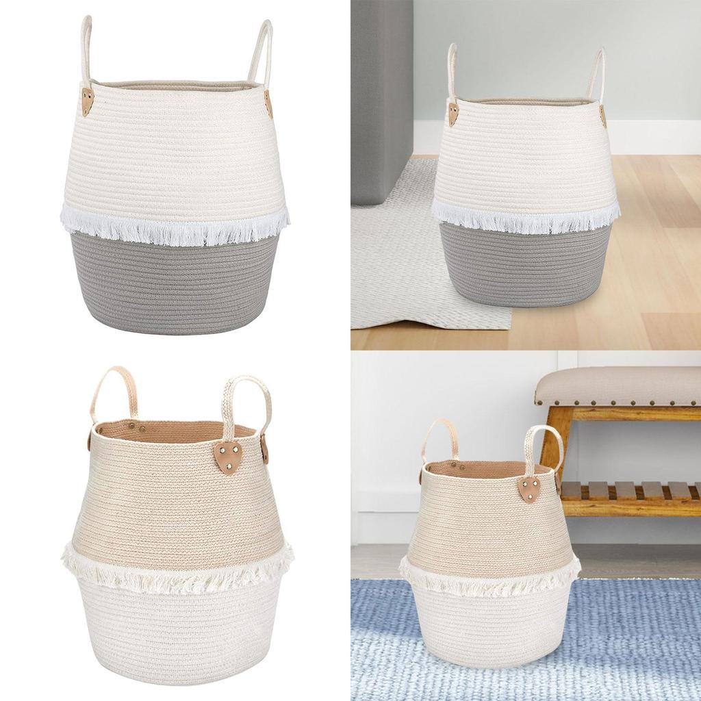 Laundry Basket Baby Toy Hamper Laundry Hamper Blanket Basket Woven Storage Basket for Living Room Bathroom Dorm Clothes Bedroom
