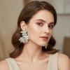 Exaggerated Wing Earrings Shaped Like Leaves Crystal Earrings Wheat Drop Earrings  Gift for Women