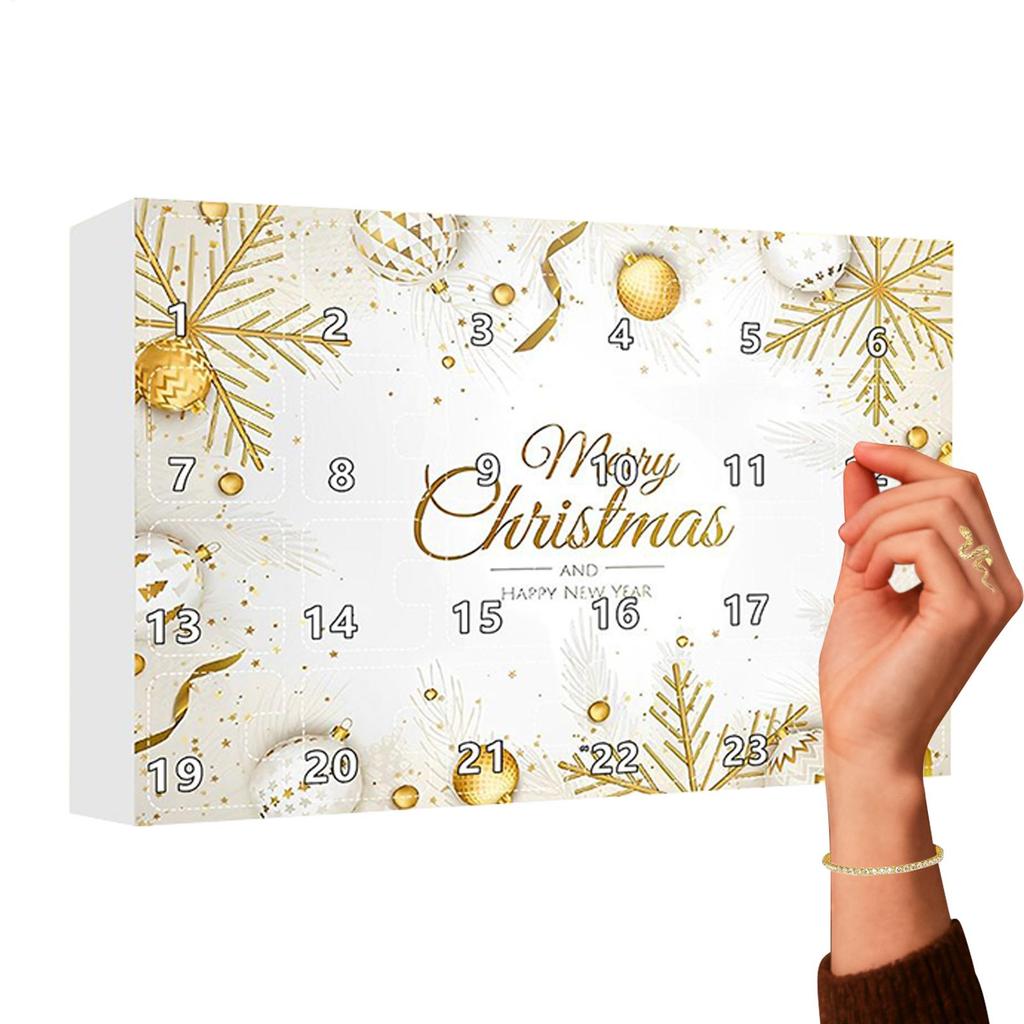 2025 Christmas Countdown Calendar 24 Days Christmas Advent Calendar Necklace Bracelet Earrings Christmas Gifts For Women