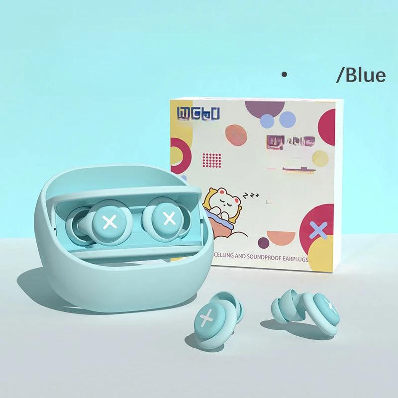 

Многоразовые силиконовые беруши для сна — супершумоподавление, идеально подходят для студентов и общежитий, блокируют храп небесно-голубой