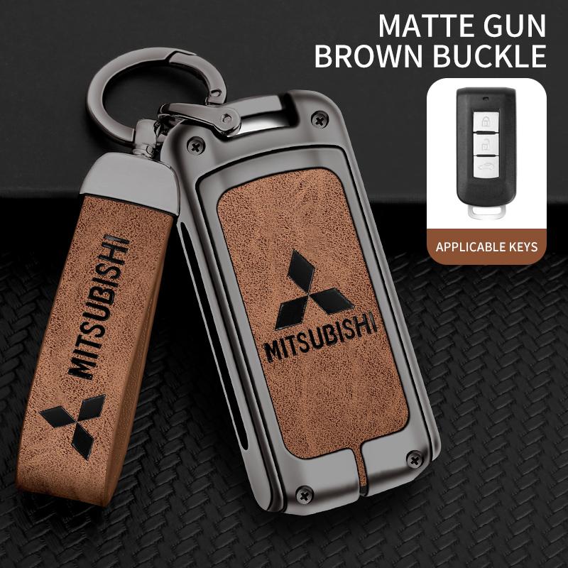 

Car Zinc Alloy Key Case Bag Metal Key Shell For Mitsubishi Outlander Pajero Lancer EX Evolution X Ralliart Asx L200 Triton Colt