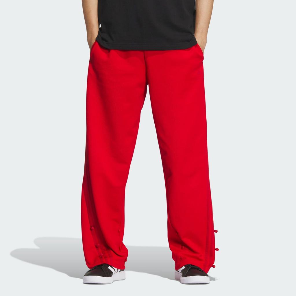 Adidas X Yang Guidong Collaboration FW23 Striped Loose Fit Drawstring Knit Sports Pants Unisex Pants Energy-Red JE1120