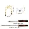 PATIKIL Telescopic Billiard Cue Stick Bridge, Pool Cue Accessory with Detachable Metal Hybrid Bridge Head for Pool Table Play, Gold/White
