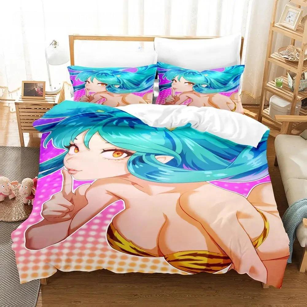 Urusei Yatsura Lum Bedding Set Single Twin Full Queen King Size Bed Set Aldult Boys Bedroom Duvet cover Sets Anime