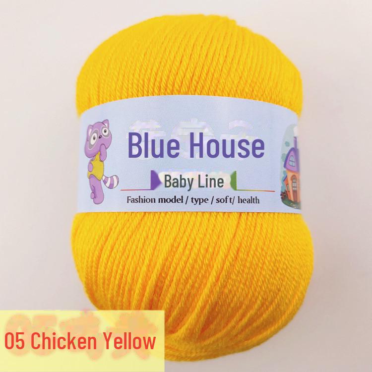 Blue Barbie Baby Yarn - 6-Strand, DIY Hand-Woven for Scarves and Slippers, Fine Hook
