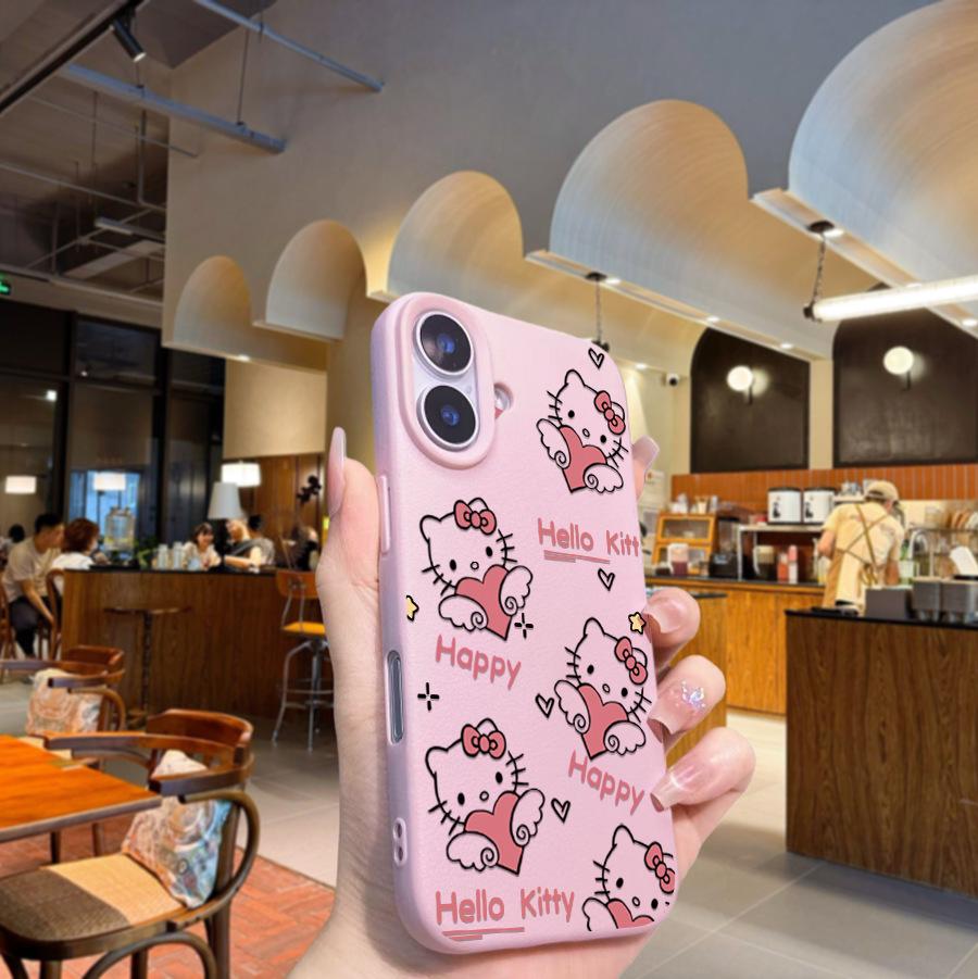 Cross-Border Hot Selling Cartoon Sanrio Leather Texture Case for Apple 14/16
