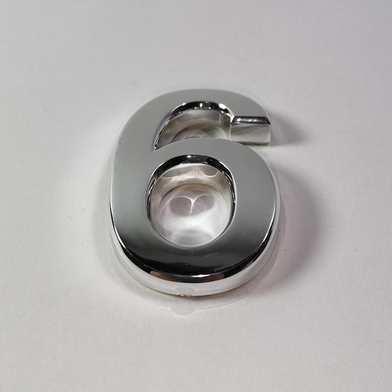 New 3D Digits 0-9 Number Silver Sticker 5cm Plate Sign Hotel Silvery Door Number Plaque Modern Plated for Home Decoration