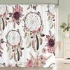 Flowers Shower Curtain Waterproof Cloth Bathroom Partition Curtain Bathroom Water-blocking Partition Decorative Curtain