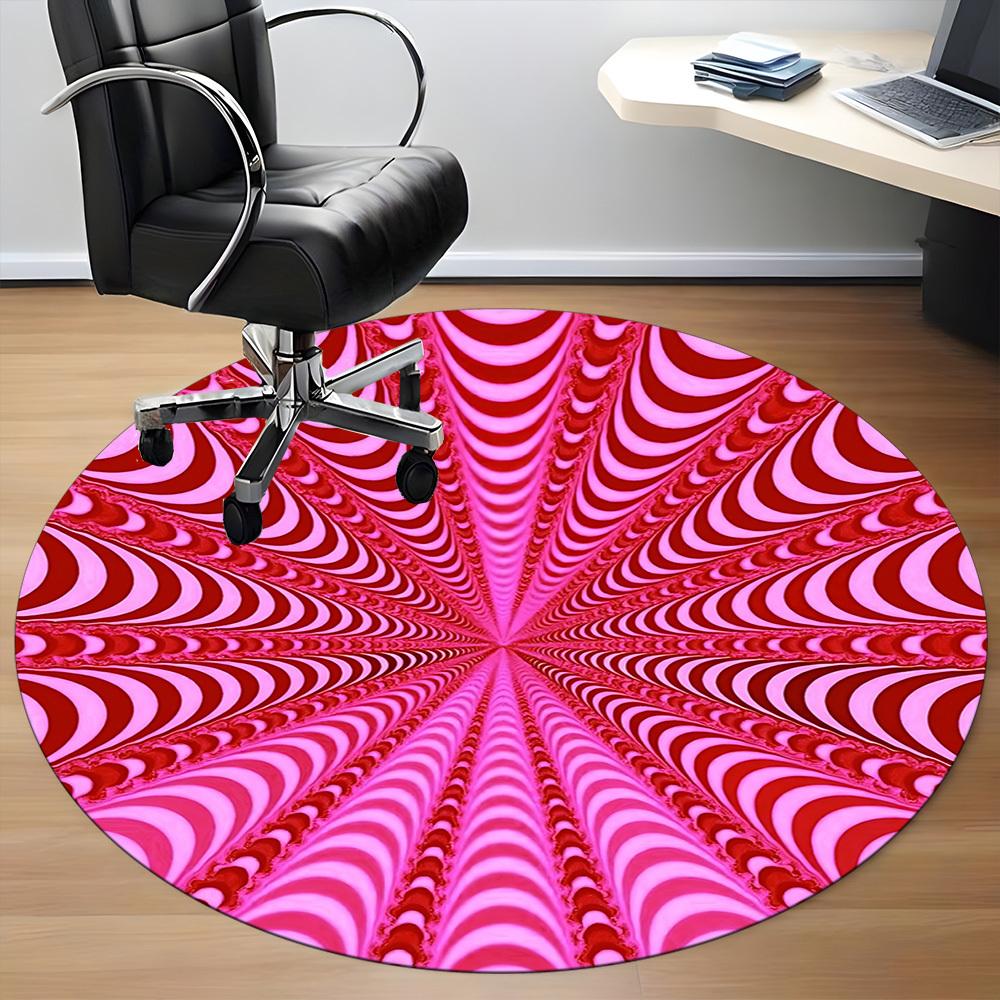 1pc Abstract Pattern Carpet for Office Non-Slip, Round Carpet, Soft & Comfortable, Carpet for Office, Lightweight Round Floor Mat