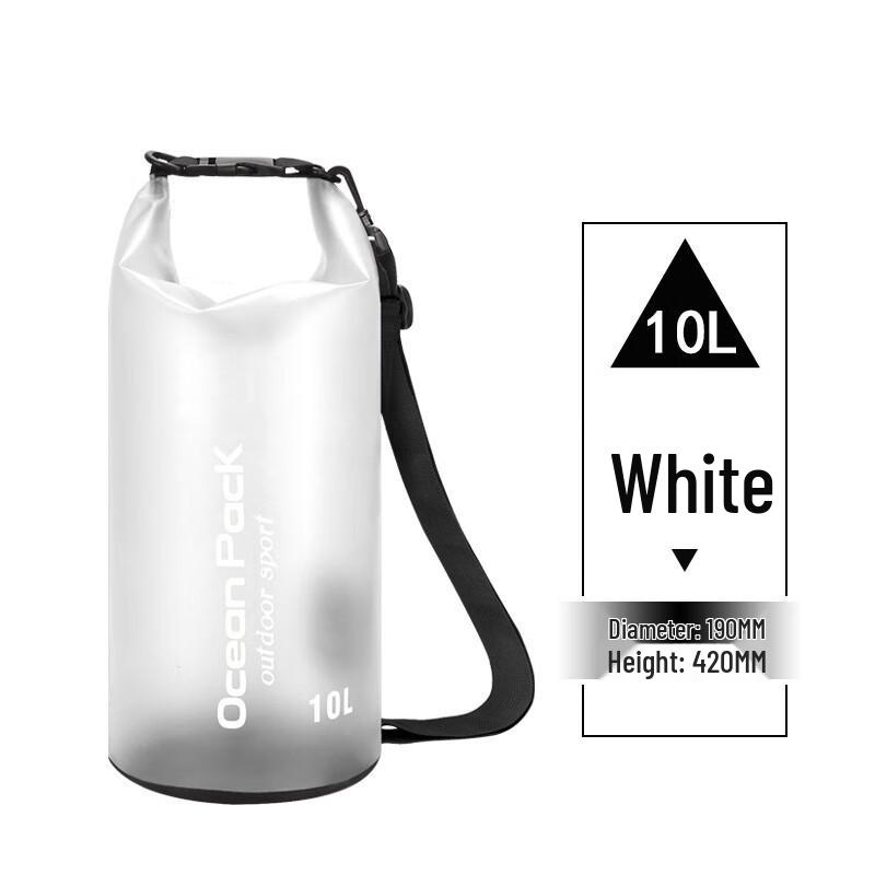 OEING 10L White Semi-Transparent Waterproof Dry Bag 2-Pack