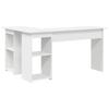 White Corner Desk with Shelf 142 x 102 x 73 cm Engineered Wood
