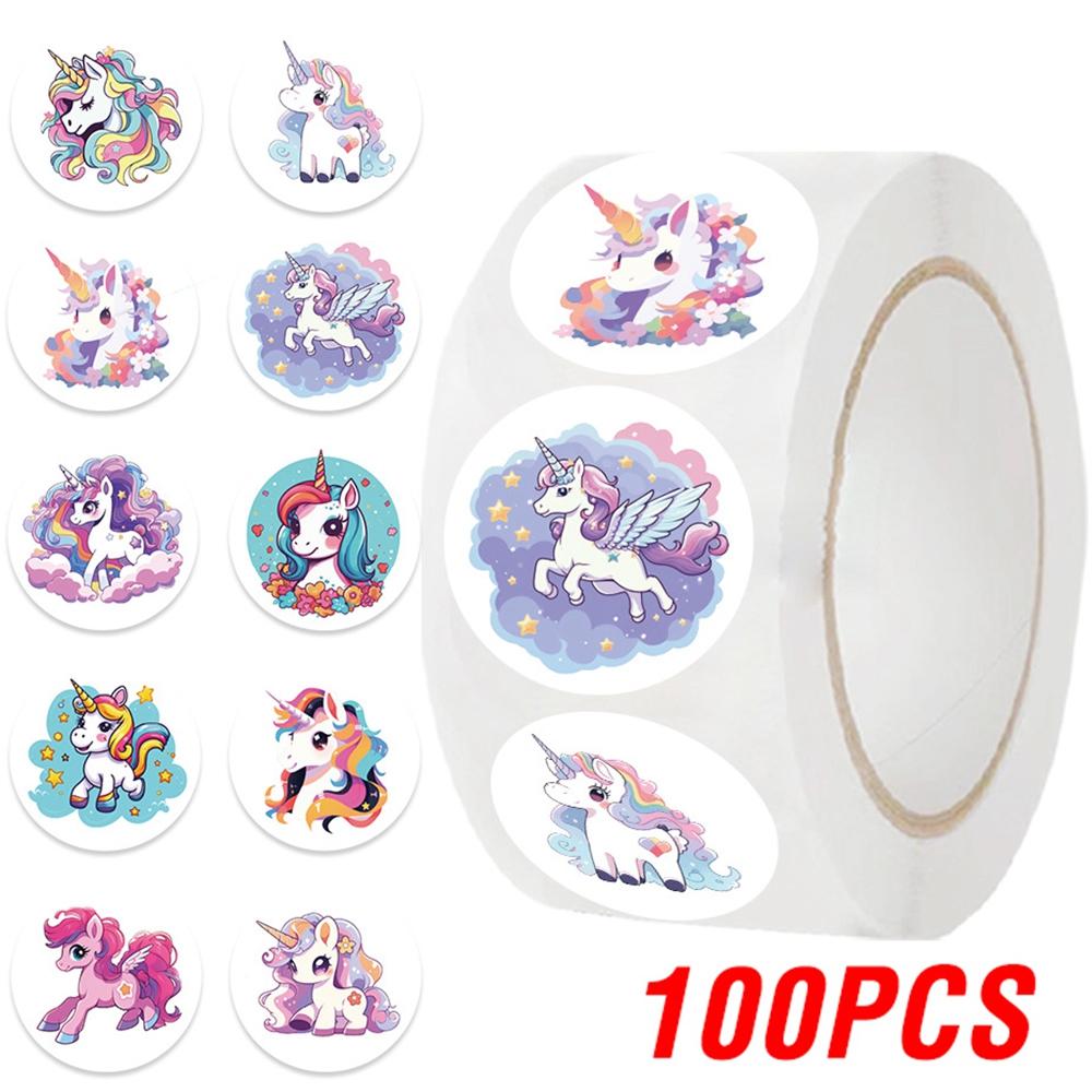 100-500Pcs Top-Grade Cute Top-Grade Cartoon First-Class Unicorn High-Standard Sticker Top-Grade Childrens Superior-Grade Reward Premium-Quality