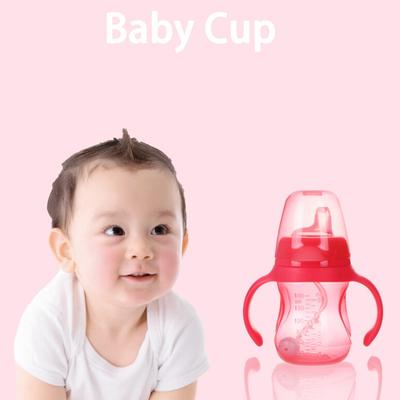 180ML Baby Water Cup Anti-choking Dustproof Good Sealing Built-in Gravity Ball with Handle Drink Water Anti-leakage Rounded Handle Kids Bottle Sippy
