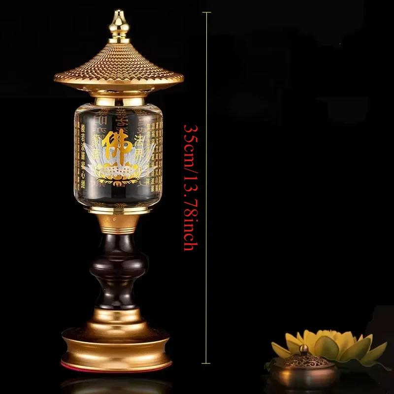 Color Crystal Lotus Candlestick holder Plug In Buddha Offering Crystal Ball Carving Scripture Temple Buddha Hall Domestic Buddha