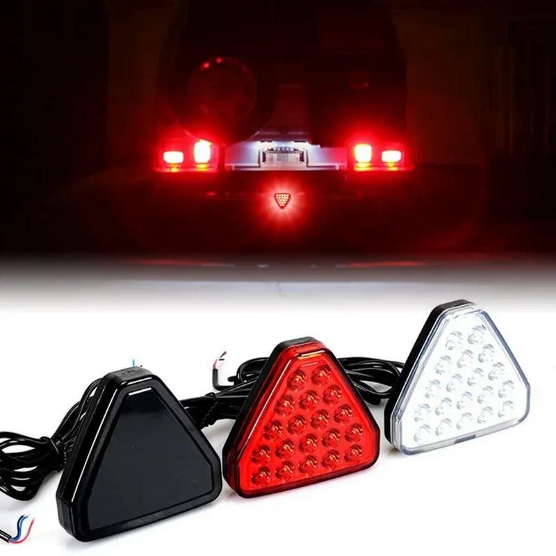 

12V Автомобильные центральные стоп-сигналы Универсальные треугольные красные светодиодные 3-й задний бампер Задний стоп-сигнал Стробоскоп Треугольные автомобильные фонари красный