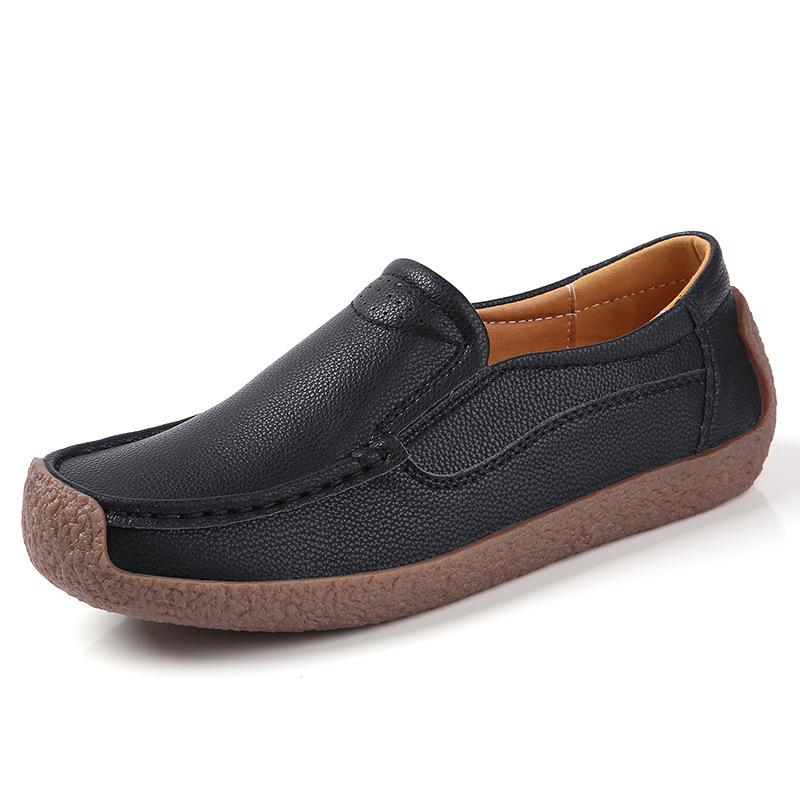 

Женские лоферы из ПУ кожи, мягкие эластичные балетки, водонепроницаемая повседневная обувь для ходьбы, обувь для вождения, обувь для мамы 35 чёрный