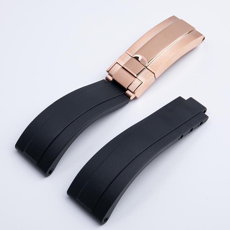 Kautschuk Kurze Dornschließe Uhrenarmband 20/21mm Passend für Rolex Daytona Submariner Role OYSTERFLEX Yacht Master Kleines Handgelenk Silikonarmband