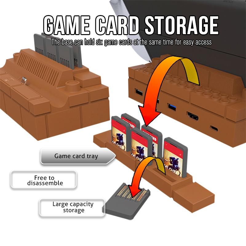 HS-SW500 For Nintendo Switch/Switch OLED Video Converter Dock Station with RJ45+USB+HD+Type-C