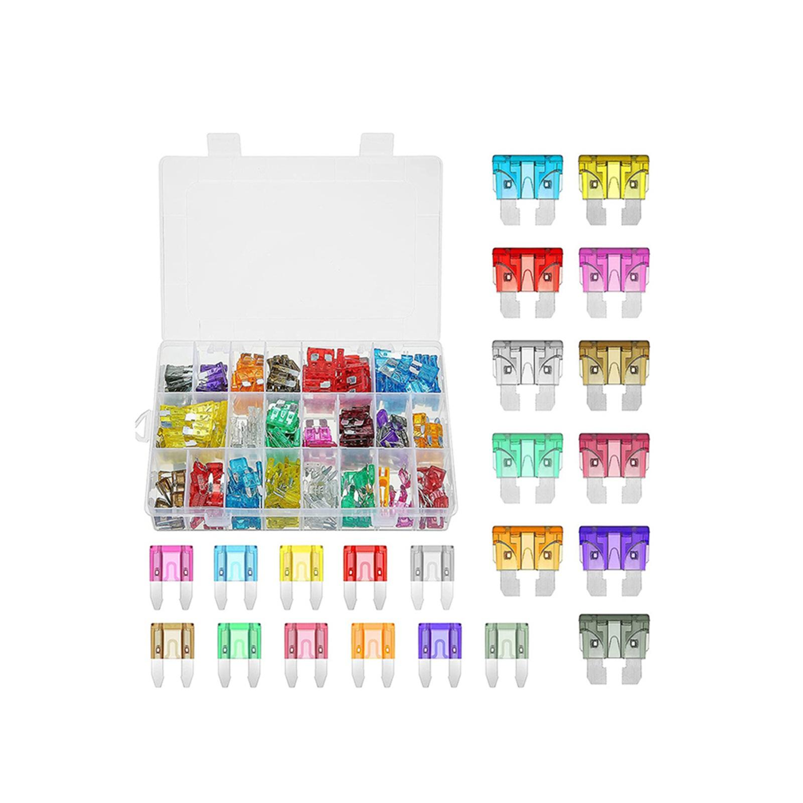 

1000pcs Car Blade Assortment Assorted Kit Mini Standard Size Blade Set Auto Truck Automotive With Storage Box разноцветный