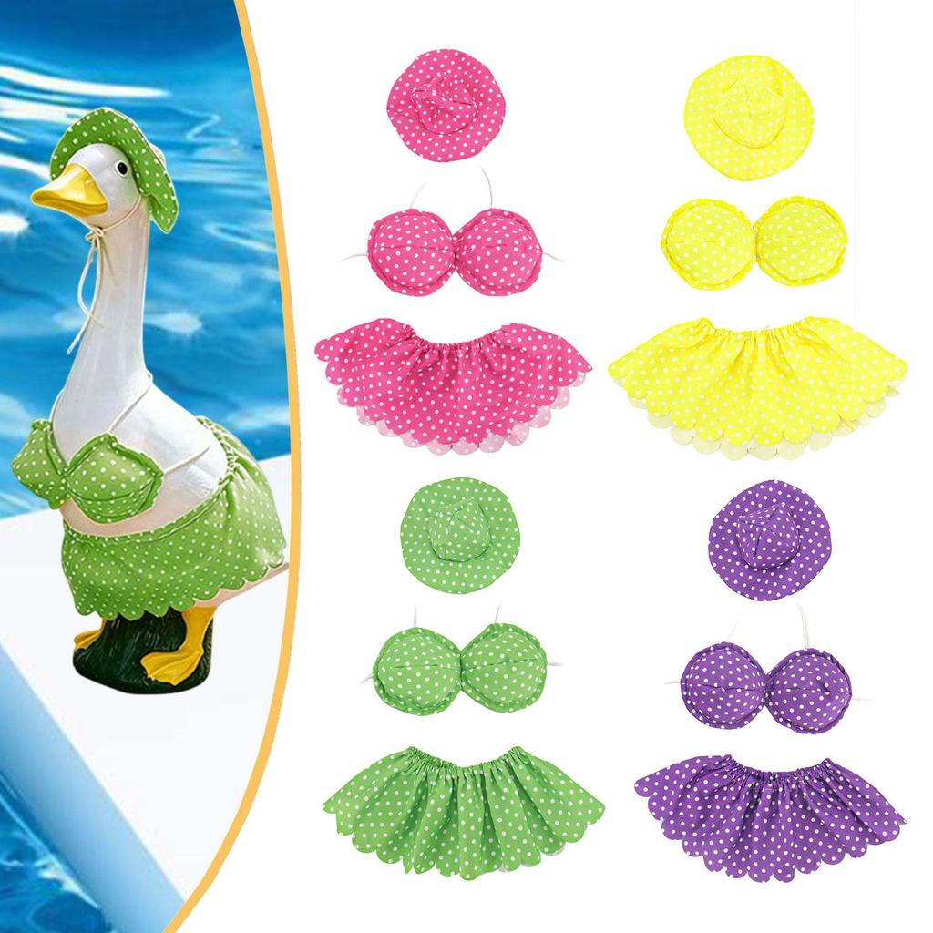 Bikini Porch Goose Outfit Hat Bra Skirt Inch Statue Creative Goose Costume for Courtyard Festival