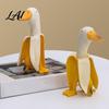 Yellow Banana Duck Creative Figurine Resin Sculpture Novelty Art Small Garden Statue Statue Funny Desk Ornament for Home Office Tabletop