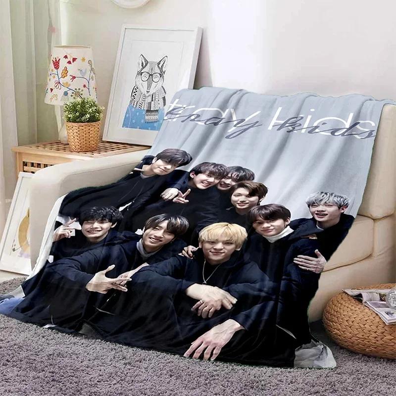 Korea Kpop Stray Kids 3D Singer Soft Flannel Blanket for Beds Bedroom Sofa Picnic,Throw Blanket for Cover Outdoors Leisure Gift