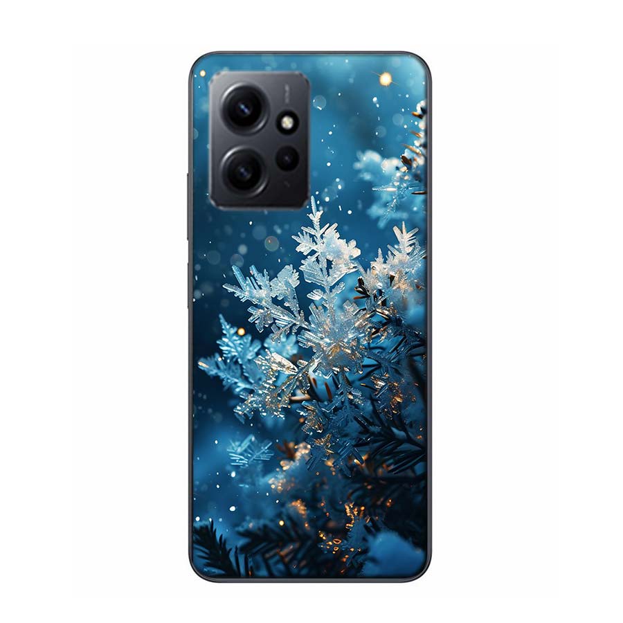 Snowflake Winter White Snow Christmas Phone Case For Redmi Note 14 15 Pro 5G 13 12 Pro Plus 11 11T 11E 11S 10 Pro 10S 9 9S Cover