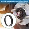 A ABSOPRO 66.1mm to 59.1mm Wheel Hub Centric Ring Black Polycarbonate Wheel Center Shaft Shock Absorption Hub Ring 4pcs