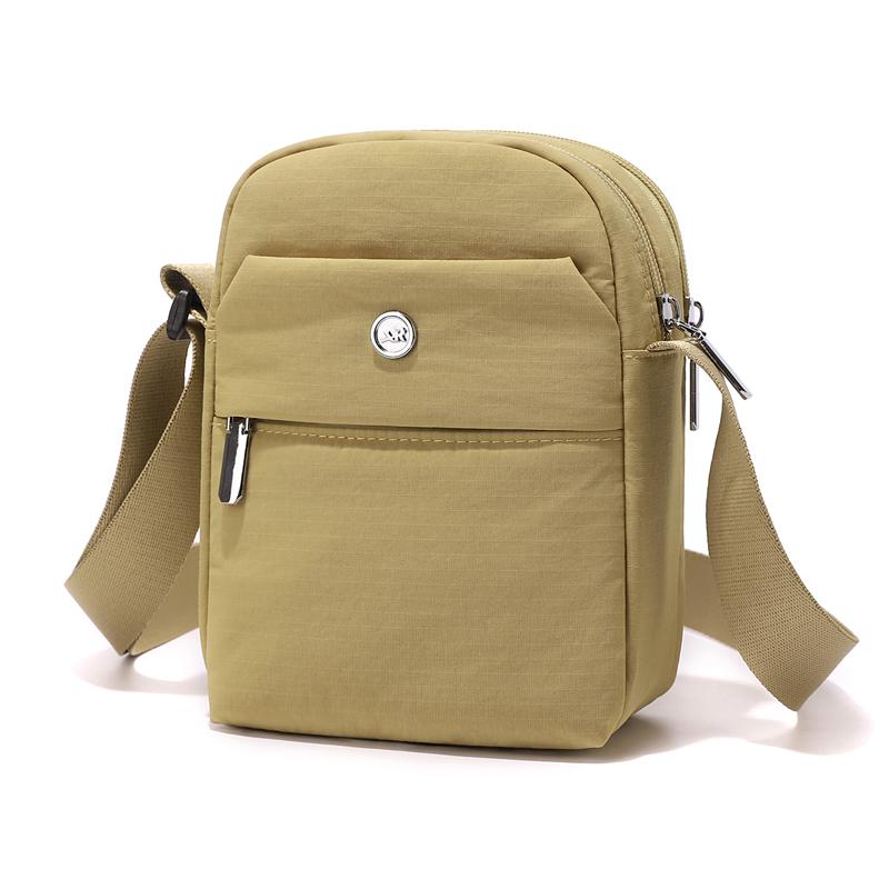 Lightweight Nylon Crossbody Bag with Front Flap Snap Closure Casual Mini Shoulder Purse for Daily Travel