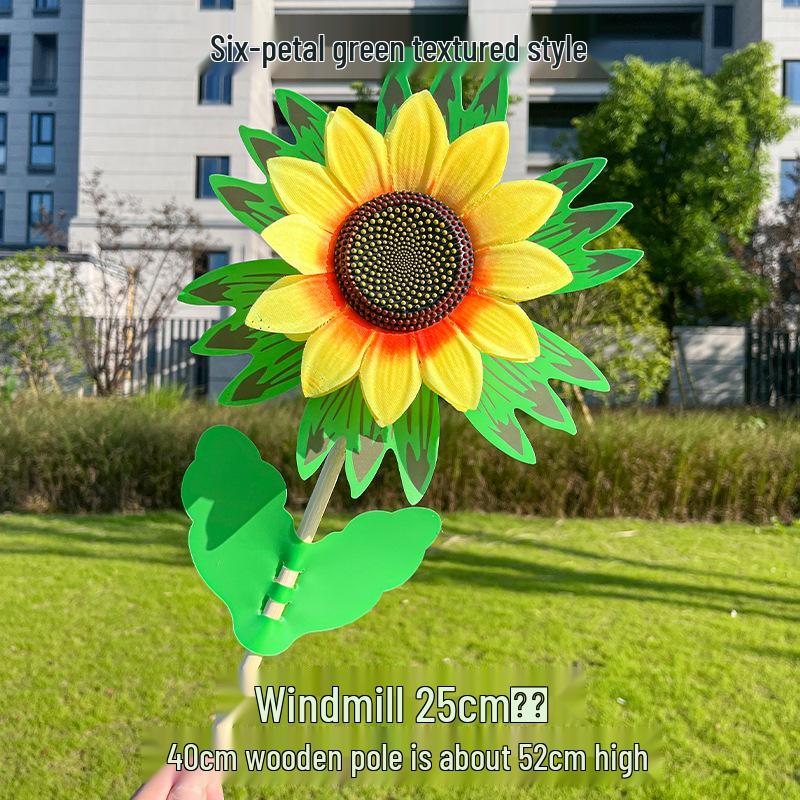 Colorful Sunflower Double-Layer Children s Handheld Pinwheel for Outdoor Decoration