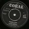 7inch Record TERESA BREWER DICK JACOBS HIS CHOR  Mexicali Rose 45Q72383 Coral 1959 UK Pop Used