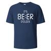 Beer O Clock Print Tshirt Personality Casual Simple Street Fashion Cotton Summer Tshirt Unisex And Unisex Loose Casual Top Y2k