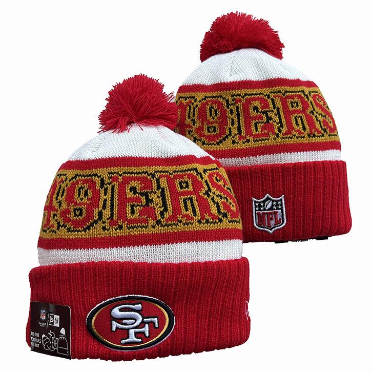 49er Team 2025 Autumn/Winter Wool Pom-Pom Knit Hat - Warm Embroidered Couple Style
