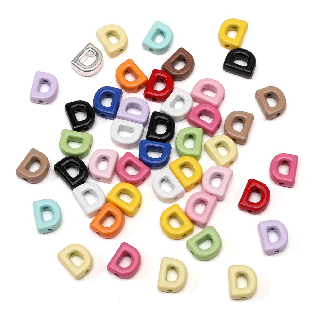5Pcs Alloy Small Colored Drip Oil Letter Beads Bead For DIY Handmade Materials Bracelets Necklaces Jewelry Making