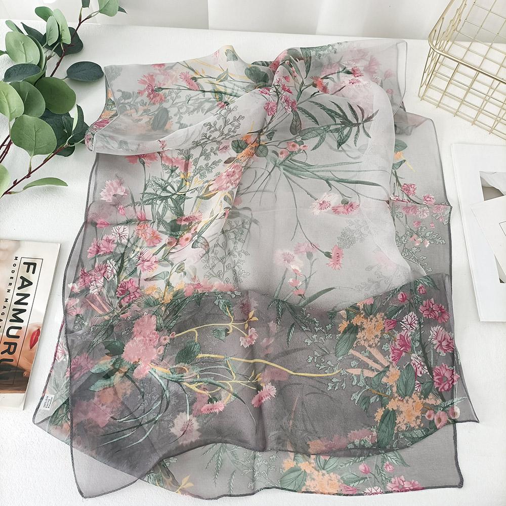 Green Grass Women Elegant Chiffon Georgette Bandana Scarf Summer Beach Sunscreen Thin Hijab