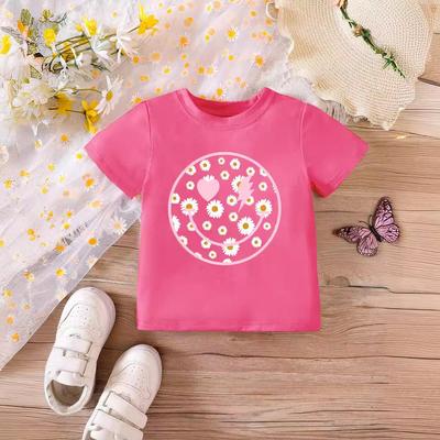 Kleinkinder T-Shirt Kinderkleidung und Mädchen Sommer Kurzarm Bedrucktes Freizeit T-Shirt Mädchen Tops