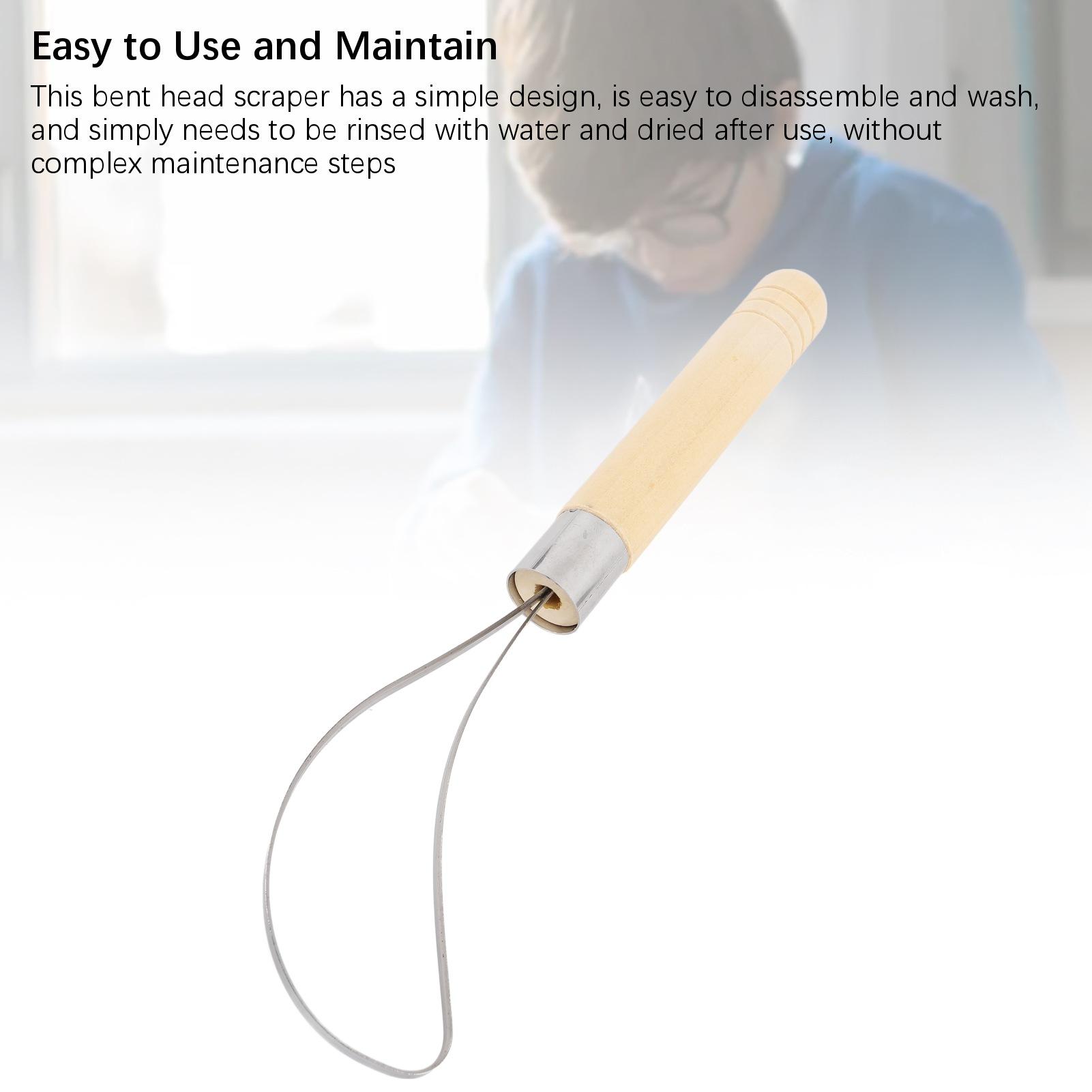 

Скребок с изогнутой головкой для удаления мякоти кокоса с деревянной ручкой и петлей из нержавеющей стали для лепки из керамики