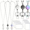 New Ball Bead Necklace Retractable Work Document Lanyard Sweater Chain Key Strap Necklace