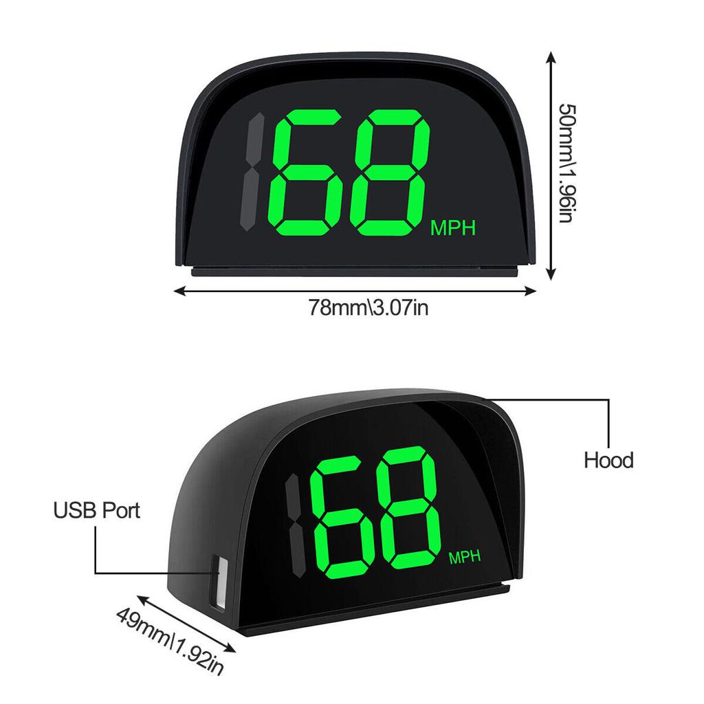 Car Digital GPS Speedo Speed MPH HUD Head Up Display Speedometer Universal