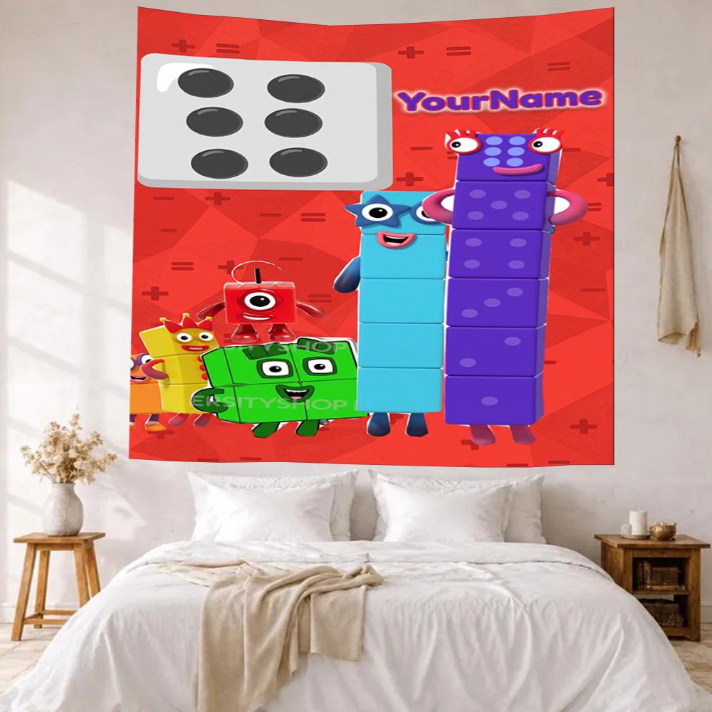 Numberblocks Benutzerdefinierter Name Wanddekoration Wandteppich Kunst Für Haustiergedenken Geburtstag Hochzeitsparty Kulisse Familiengeschenk