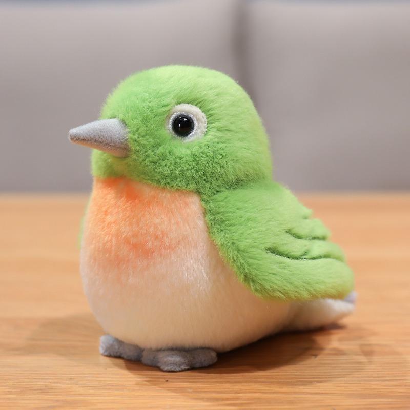 Nová Roztomilá Pípající Ptáček Plyšová Hračka Měkké Kawaii Simulovaná Zvířátka Plněná Panenka Dekorace na Stůl Kreativní Dětská Hračka Domácí Ozdoba