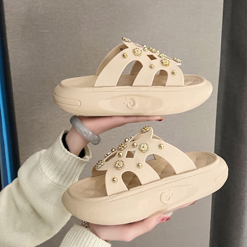 Fashion Summer Women Thick Sole Non-Slip Beach Slides Slippers for Indoor and Outdoor