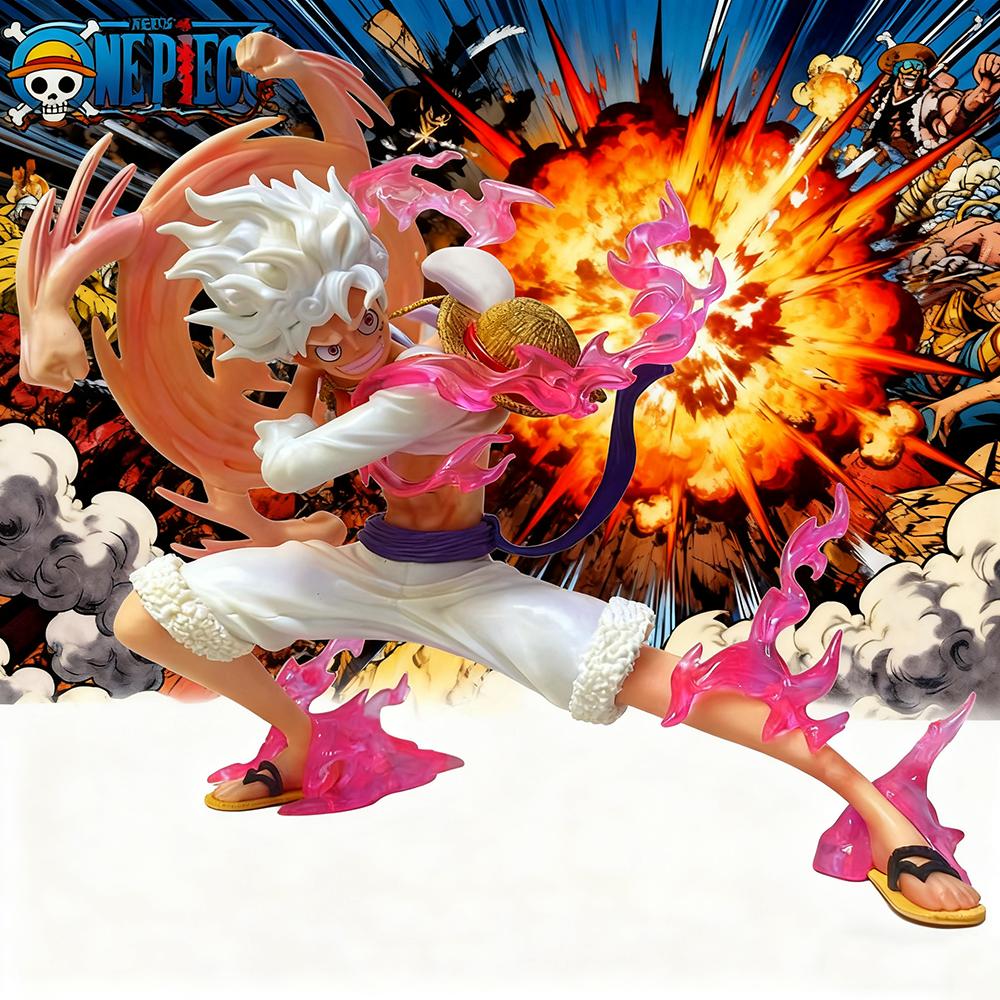 One Piece Anime Luffy Model Nika Luffy Rubber Fist Action Figure 18cm PVC Statue Desktop Ornament Collectible Toys Gifts